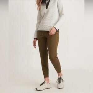 Marine Layer Slim Sport Jogger Pants Rib Drawstring Waist Olive Green NWT Small